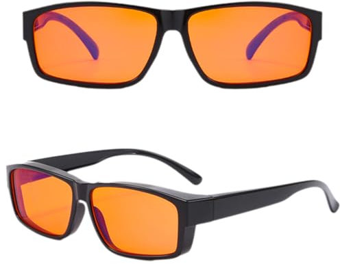 Larfraecy Blaulicht Blocker Brille,Blaulichtfilter Brillefür Herren und Damen,Gaming Brille für PC,Handy und Fernseher Anti-Ermüdungsbrille Blue Light Glasses Anti-Blaulicht (Orange Rot)