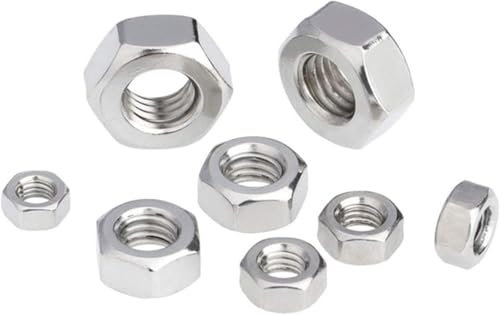 Hardware-Muttern, Sechskantmuttern, 20 Stück M5 M6 M8 M10, Sechskantmutter aus weißem Zink, Muttern mit umgekehrtem Gewinde, linksdrehend, Edelstahl A2(M10)
