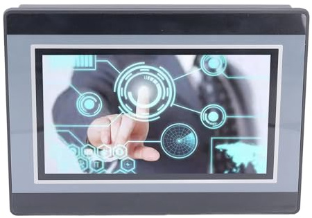 Marhynchus Touchscreen HMI PLC Programmabile 7in, Misurazione della Temperatura Alta Velocità, 12in 8out 6 Contatori 3K, Adatto per Automazione Industriale con Funzioni Unique