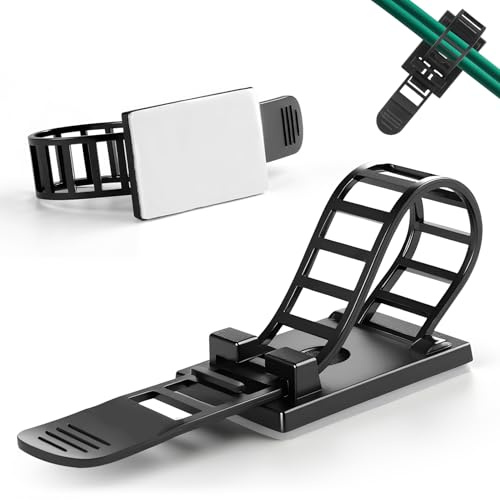 50 Stück Kabelhalter Selbstklebend, Kabelmanagement Groß, Kabelclips Kabelklemmen für Cable Management, Kabelhalter Kabelklemme Kabelclip Kabelbefestigung Kabelhalterungen für Zuhause, Büro & Auto