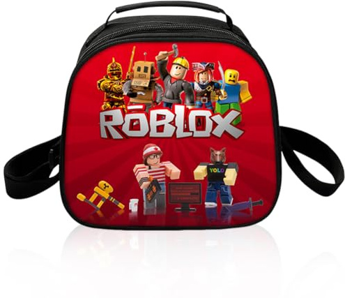 YEIUZPT Borsa per il pranzo per bambini, Anime lunch bag Robllox, Borsa da pranzo a tracolla, Grande lunch bag box, Per Il Pranzo Per Viaggi, Lavoro, Scuola 20x20x12.5cm