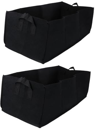 TOYANDONA 2 Piezas Bolsas de Plantación Cuadradas para Jardín Bolsa de Crecimiento de Plantas para Fresas y Verduras Interiores y Exteriores Negro