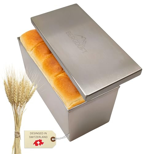 Bergduft Toastbrotform aus Edelstahl mit Deckel – Kastenform für Brot & Sandwich – ohne Beschichtung, spülmaschinenfest – Brotbackform