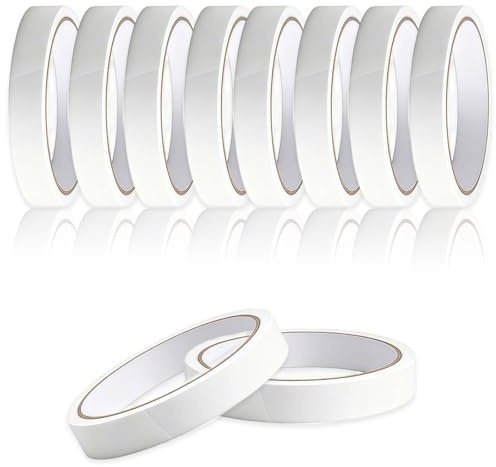 10 Rolls Double Sided Sticky Tape, Clear Double Sided Tape Adhesive Sticky Tapes for Gifts, Multipurpose Double-Sided Sticky Tape, for Craft DIY Scrapbooking and Card Making Arts