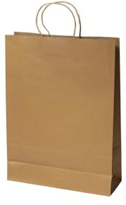 Baratti 12 Pezzi Shopper Carta Kraft 125g con Manici - Buste Regalo Resistenti, per Negozi, Boutique, Confezioni Regalo, Natale, Festa (Kraft, 42cm X 31Cm X 11.5Cm)