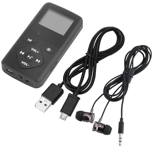 Cryfokt Ricevitore Radio DAB/DAB+ Tascabile, Lettore MP3 con, Supporto per Scheda TF per il Massimo Divertimento Musicale, per L'esterno - Argento