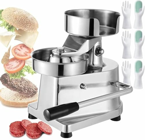 Macchina per hamburger, pressa per hamburger, pressa per carne, pressa per biscotti manuale, pressa per hamburger in acciaio inossidabile, macchina per hamburger commerciale per snack bar, r
