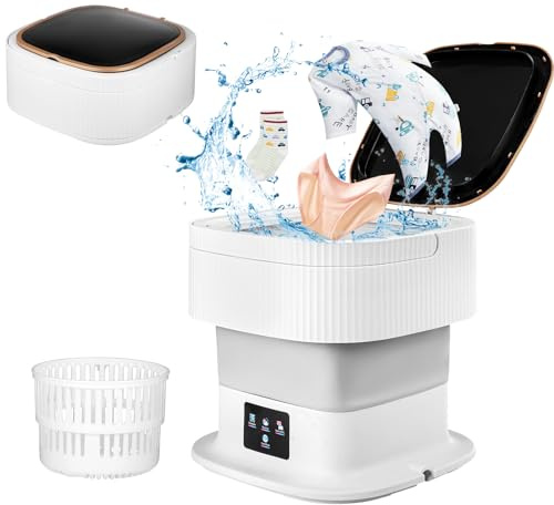 Lavatrice da campeggio 12 l pieghevole piccola lavatrice portatile mini lavatrice con centrifuga per campeggio, viaggi e piccoli appartamenti