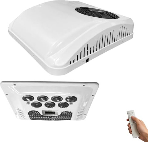 12V Dachklimaanlage für Wohnmobile/12V RV Air Conditioner, 8800 BTU Heizung und Kühlung, geräuscharmer Betrieb, einfache Montage, geeignet für Wohnmobile, Lastwagen, Trucks, Van und Busse