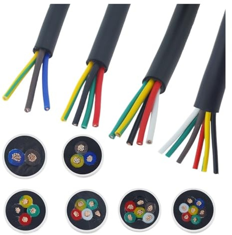 18WAG/17AWG 2/3/4/5/6/7/8/10/12 noyaux câble en cuivre conducteur de fil électrique câble en PVC fil à gaine souple fil d'alimentation(6 cores 1meter,18AWG 0.75square)