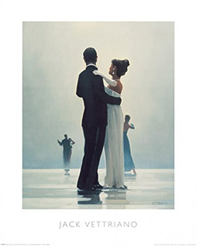 empireposter Vettriano, Jack - Dance me to The end of Love - Kunstdruck Artprint Gemälde Tanz Paar Paare 40x50 cm + 2 St Posterleisten Holz 40,5 cm