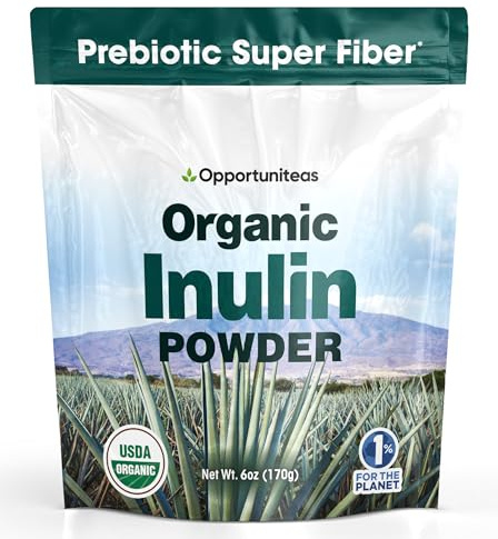 Opportuniteas Organic Agave Inulin Powder – Soluble Fiber Ingredient from Blue Agave, Unflavored