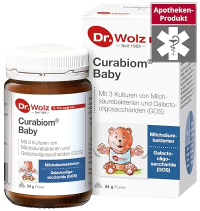 Dr. Wolz Curabiom Baby, speziell für Babys und Schwangere, mit selektierten überlebensfähigen Milchsäurebakterien, die natürlicherweise in der Darmflora vorkommen und GOS, 54 g