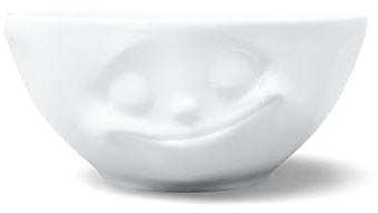 FIFTYEIGHT PRODUCTS / Tassen / Schale „Glücklich (Porzellan, 350ml, weiß, Made in Germany)