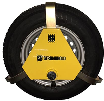 Stronghold Apex 12”-13” dreieckige Radkralle passend für Wohnwagen, Anhänger, Pferdeanhänger, Transporter und Wohnmobile mit Reifenbreite 175 mm – 195 mm, Durchmesser 504 mm – 704 mm