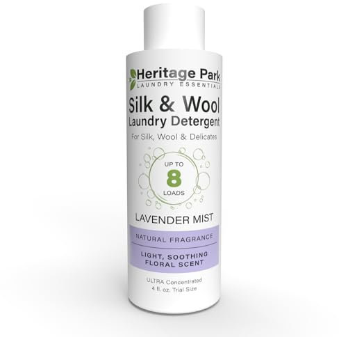 Heritage Park Silk & Wool All-Natural Lavender Mist Scent, pH-Neutral Laundry Detergent - Enzymes-Free, Ultra Concentrated (4 fl oz Trial Size)