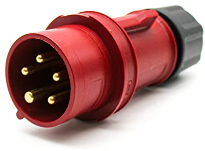 DOJA Industrial | Cee Stecker 380V-IP44 | 16A 3P+N+E (5-polig) | Dreiphasiger 5-Poliger Kabel Stecker | Schuko Kupplung | Strom Campingstecker-Cee Adapter | Wohnmobil/Wohnwagen Camping Zubehör