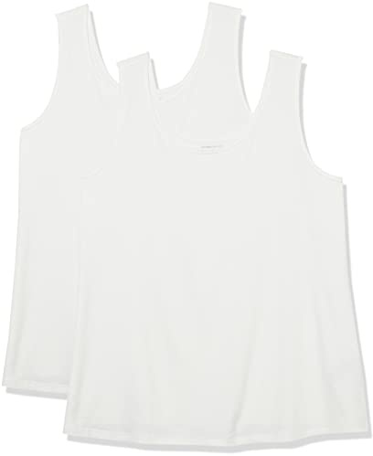 Amazon Essentials Débardeur grande taille Femme, Lot de 2, Blanc, 5XL Grande taille