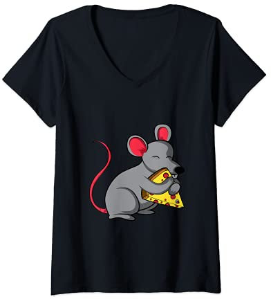 Femme Pizza pizza propriétaire T-Shirt avec Col en V