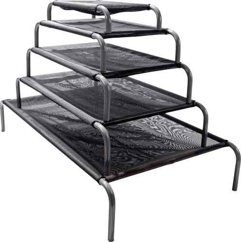 AK-9 Elevated Raised Dog Bed | Outdoor Dog Bed | Washable Coated Polyester Mesh Topper | Heavy Duty Coated Steel Frame | Orthopaedic Platform Keeps Pet Cool | Medium: 74cm x 49cm 18cm