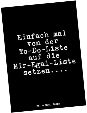Mr. & Mrs. Panda Karte Einfach mal von der... - Geschenk, Postkarte, Geburtstagsgrüße, To Do Liste, Glizer Spruch Sprüche Weisheiten Zitate Lustig Weisheit Worte, Karten, Neustart, Entspannen, Relaxen