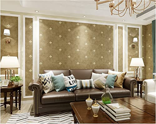 Retro-Gelb Vliestapete 9,5 m x 0,53 m Damaskus Wandtapete Feinpressung Tapete Poster Wanddekoration für Wohnzimmer Küche Schlafzimmer Büro Hotel