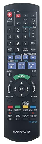 VINABTY N2QAYB000130 Replace Remote Control fit for Panasonic DVD Recorder | DMR-EZ47 DMR-EZ48 DMR-EZ49 DMR-EX98 DMR-EX99 DMR-EX98VEBK DMR-EX98VEBS DMR-EZ47VEBK DMR-EZ47VEBS DMR-EZ48V DMR-EZ47V