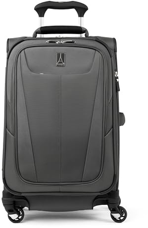 Travelpro Maxlite 5 Softside Expandable Luggage with 4 Spinner Wheels, Lightweight Suitcase, Men and Women, Shadow Grey, Carry-on 21-Inch