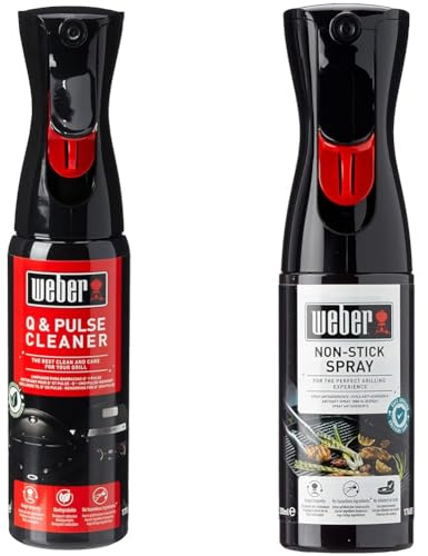 Weber 17874 - Detergente per Barbecue Q & Pulse, Nero & 17685 - Olio antiaderente per griglie