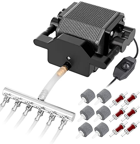 AquaMiracle Quiet Aquarium Air Pump 475GPH 0.03MPa 16W High Pressure Commercial Air Pump Pond Aerator Bubbler Hydroponics Air Pump Oxygen Pump for up to 1200 Gallon Water