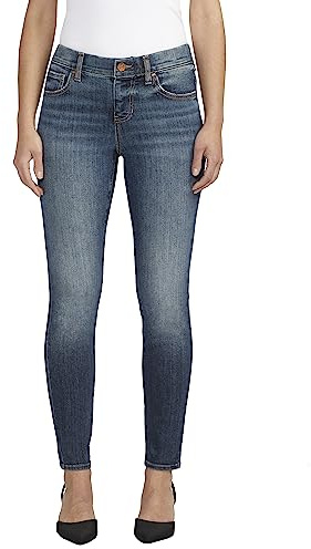 JAG Jeans Women's Maya Mid Rise Skinny Leg Jeans, Night Flight Blue, 6