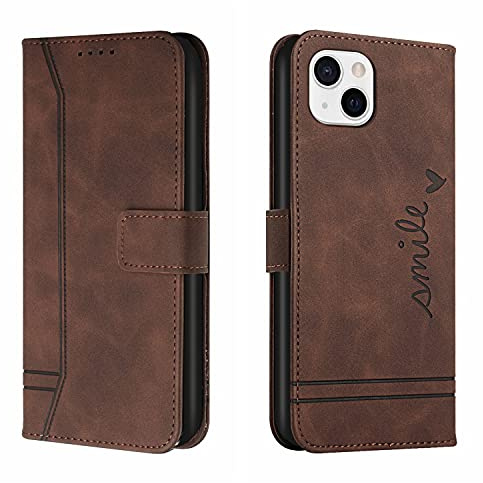 Trugox Handyhülle für Apple iPhone 13 Mini Hülle Klappbar Klapphülle mit Kartenfach Handytasche Handy Schutzhülle Tasche Leder Wallet Flip Case Slim Book Cover - Braun
