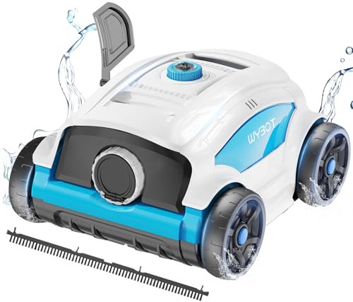 WYBOT Poolroboter, Poolsauger Akku Bodensauger 130 Minuten Selbstlaufend, Poolreiniger für Aufstellpool/Außenpool