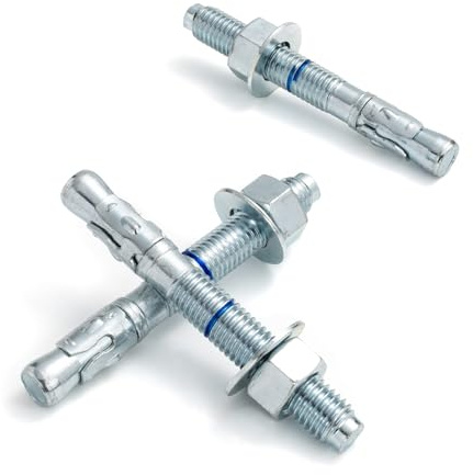 HROMIGRY 5/8 x 5 Concrete Anchors (25 Pack) 5/8 inch Wedge Anchors Bolts Zinc Plated