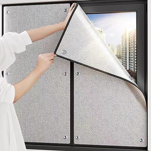 Zhaomi Wintergarten Isolierfolie Fensterfolie,Hitzekontrolle UV-Schutz Fensterfolie,Aluminiumfolie Sonnenschutzfolie,Anpassbare Verdunkelungs Fensterfolie,für Dach,Küche,Büro (120x150cm/47x59in)
