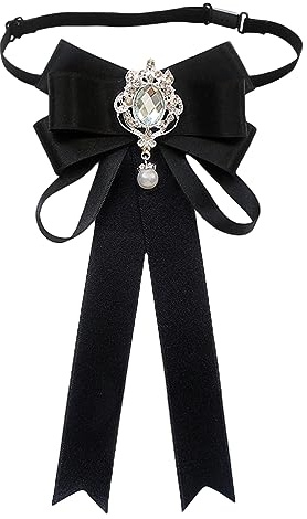 SUNTRADE Frauen Bowknot Strass Band Schleife Brosche Vorgebunden Hals Krawatte Party Hochzeit Weihnachten Geschenke Zeremonie