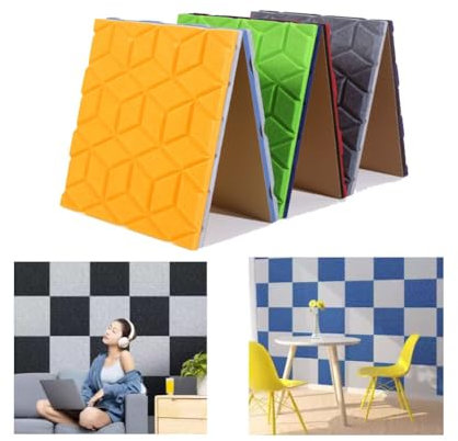 zklaseot Akustikschaumstoff, Akustisch Schaumstofffliesen, 10 Packungen Schalldichtes Studio Schäume Akustikplatten Für Heimstudio Klangbehandlung (Farbe : Weiß, Größe : 50x50x0.9cm)