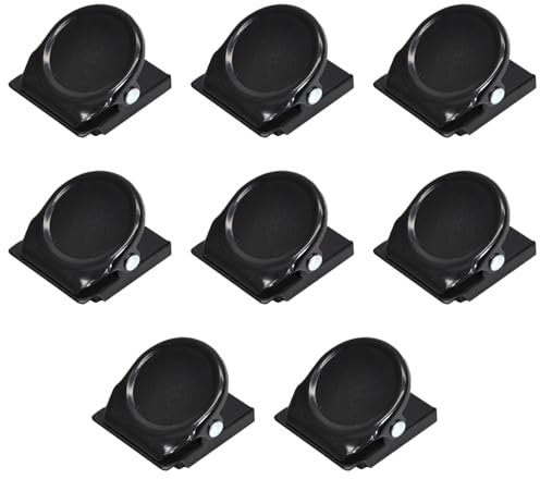 8 magnetische Metallklammern, multifunktionale Kühlschrankmagnete, Clips für Notizen, Bilder, Whiteboard, Büro, Klassenzimmer – Schwarz