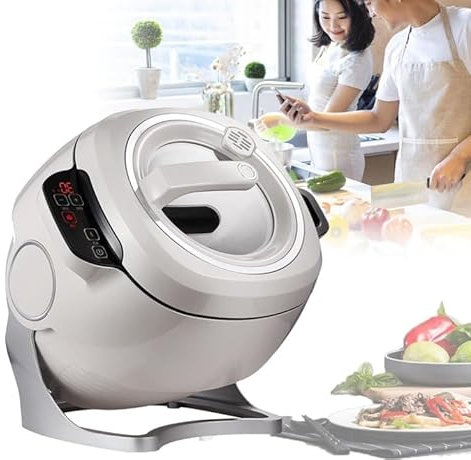 XARONF Multi-Function Stir-Fry Machine, 6L Intelligent Automatic Cooking Machine with 360° Rotating and 3D All-Round Heating, One-click Smart Start, Three Speed Adjustable for Home Restaurant