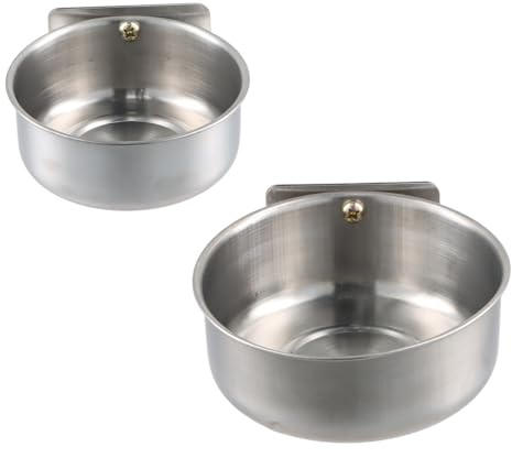 Wisebom 2 Pezzi Ciotole per Cibo per Uccelli, Ciotole Mangiatoie Pappagalli Acciaio Inox Ciotola per Uccelli Gabbia per Mangiatoie Tazze per Pappagallo per Piccoli Animali