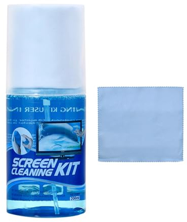 Kit de nettoyage d'écran en spray de 200 ml, nettoyant pour écran avec 1 | chiffon en microfibre, kit de nettoyage pour écran LCD avec lingette, kit de nettoyage pour écran tactile pour téléviseurs,