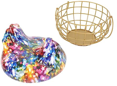 Garneck Sammelkorb Hühnerform Körbe Für Frische Eier Aufbewahrungskorb Für Die Küche Osterdekoration Deckel in Hühnerform