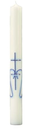 Wiedemann Kerzen Marienkerze Marienzeichen-Kreuz Elfenbein 600 x Ø 60 mm, 1 Stück
