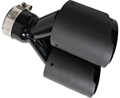 Für H&onda Für Benz 1 Stück Kohlefaser Edelstahl Auspuff Doppelrohr Schalldämpfer Schwanz Kehle (Size : In66-out89mm)