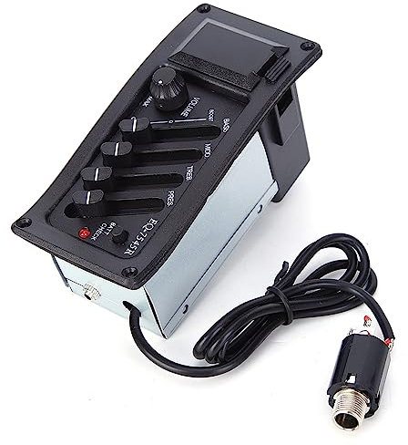 Akustikgitarren-Tonabnehmer 4 Gitarren-Tonabnehmer EQ, Gitarren-Tonabnehmer Akustischer Elektrischer Vorverstärker, Akustikgitarren-Vorverstärker-Band-Vorverstärker-Equalizer