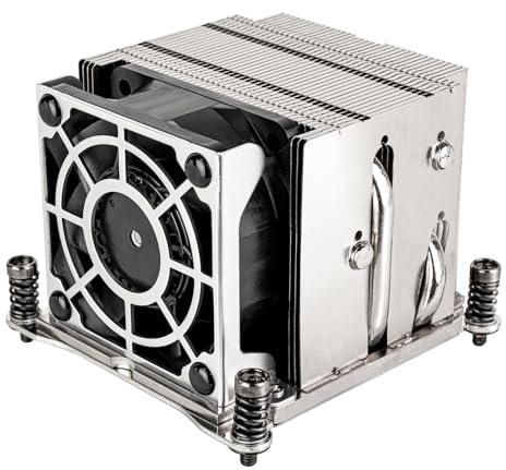 SilverStone Technology XE02-2066S - 2-HE-SFF-Server/Workstation-CPU-Kühler für Sockel Intel LGA 2011/2066 Square & Narrow, schwarz-silber