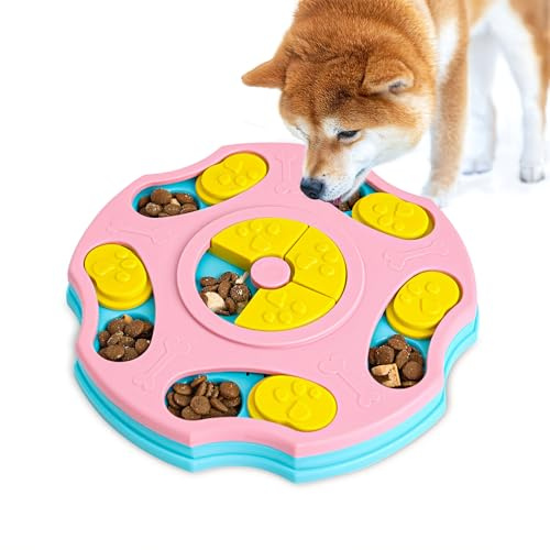 Blanlody Interaktiva hundleksaker, hundpusselleksaker för tristess, hundpusselmatare för små, medium, stora hundar, godisdispenser hundleksak för hundgåvor, hund hjärnstimuleringsleksaker för IQ