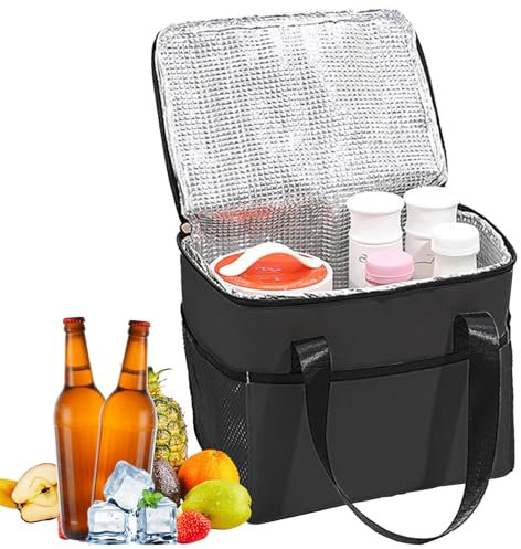 HEOUCH Kühltasche Faltbar, 8L Lunchtasche, Picknicktasche Klein, 23 * 17.5 * 20cm Cooler Bag, Waschbare Aluminium-Folienauskleidung, Wärmedämmung und Kühlung für Outdoor Reisen Picknic Camping