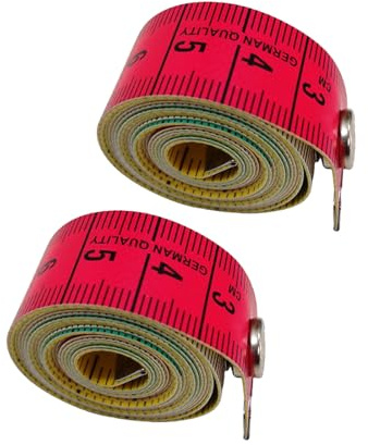 Mètre ruban de 1,5 m, mètre de couture double face avec centimètres et pouces, mètre pour mesurer tissus, corps, meubles, mètre flexible, (2, rouge, 150 cm)