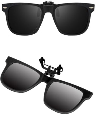 ALLY-MAGIC Y9ETJPJ - Gafas de sol polarizadas con clip para niños, gafas graduadas, protección UV 400, gafas de sol abatibles para niños y niñas, para conducir, viajar, deportes al aire libre, Black